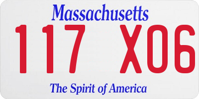 MA license plate 117XO6
