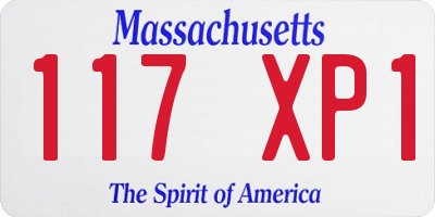 MA license plate 117XP1