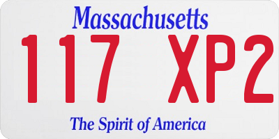 MA license plate 117XP2