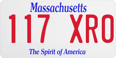 MA license plate 117XR0