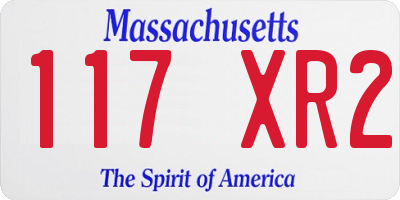 MA license plate 117XR2