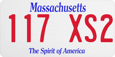 MA license plate 117XS2