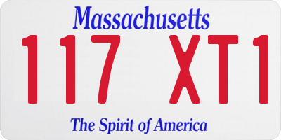 MA license plate 117XT1