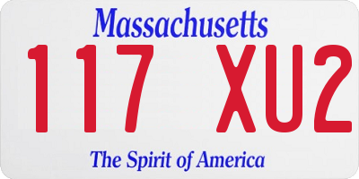 MA license plate 117XU2