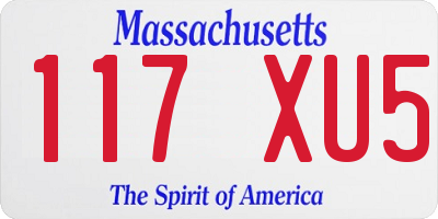 MA license plate 117XU5