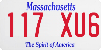 MA license plate 117XU6