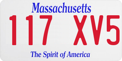 MA license plate 117XV5