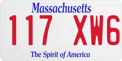 MA license plate 117XW6