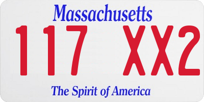 MA license plate 117XX2