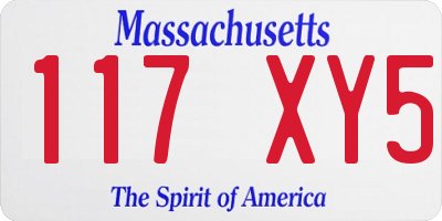 MA license plate 117XY5