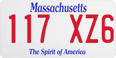 MA license plate 117XZ6