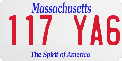 MA license plate 117YA6