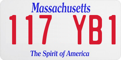 MA license plate 117YB1