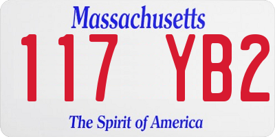 MA license plate 117YB2