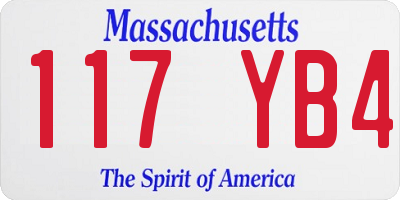 MA license plate 117YB4