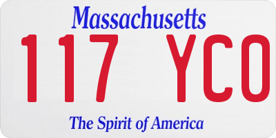 MA license plate 117YC0