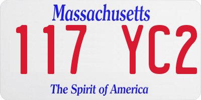 MA license plate 117YC2