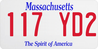MA license plate 117YD2