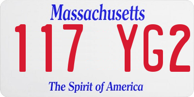 MA license plate 117YG2