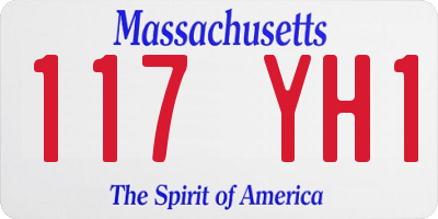 MA license plate 117YH1