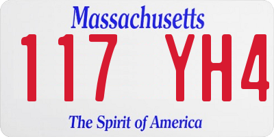 MA license plate 117YH4