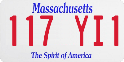 MA license plate 117YI1