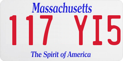MA license plate 117YI5