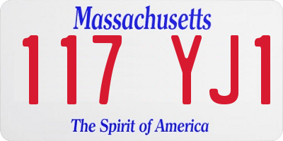 MA license plate 117YJ1