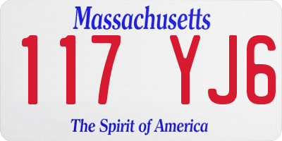 MA license plate 117YJ6