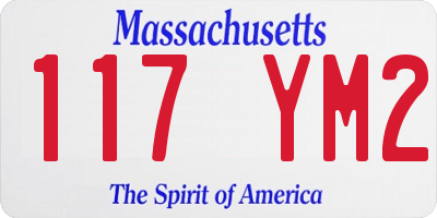 MA license plate 117YM2