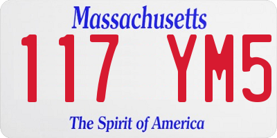 MA license plate 117YM5