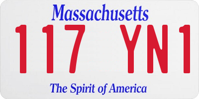MA license plate 117YN1