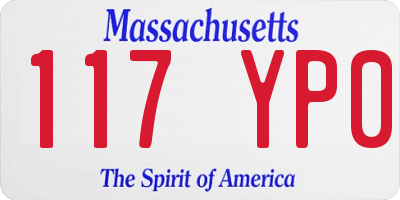 MA license plate 117YP0