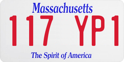MA license plate 117YP1