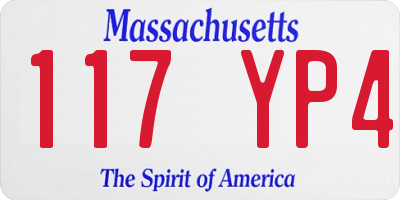 MA license plate 117YP4