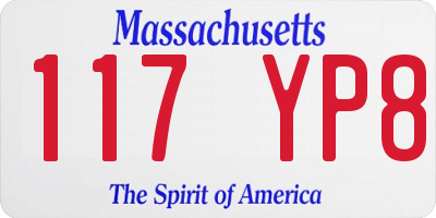 MA license plate 117YP8