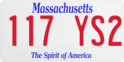 MA license plate 117YS2