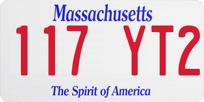 MA license plate 117YT2