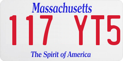 MA license plate 117YT5