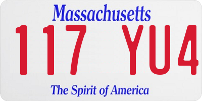 MA license plate 117YU4