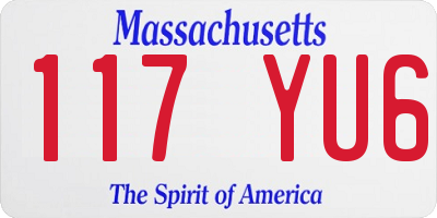MA license plate 117YU6