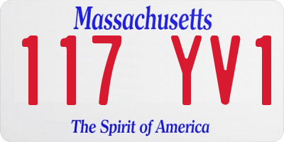 MA license plate 117YV1