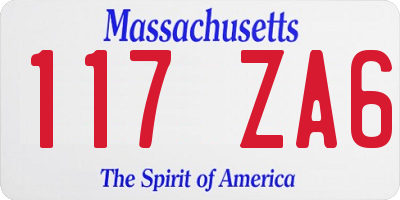 MA license plate 117ZA6