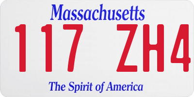 MA license plate 117ZH4