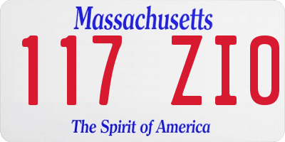 MA license plate 117ZI0