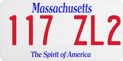 MA license plate 117ZL2