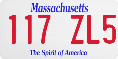 MA license plate 117ZL5