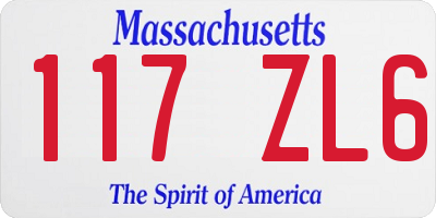 MA license plate 117ZL6