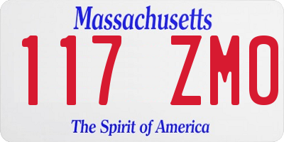 MA license plate 117ZM0