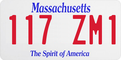MA license plate 117ZM1